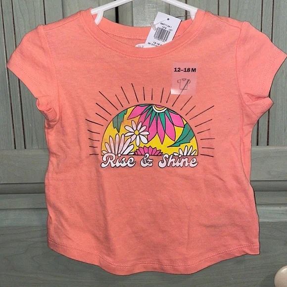 Old Navy Rise & Shine 12-18 Month Floral Top - Picture 1 of 3
